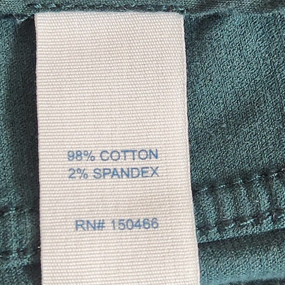 Market & Spruce Womens Corduroy Pants Size 12 Solid Dark Green Skinny Stretch - Picture 6 of 8